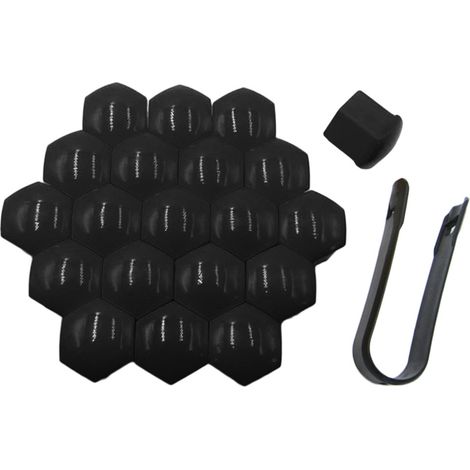 Jantes écrou 19mm lot 20 pièces universel vis de roue auto bouchon protecteur noir (1/4)