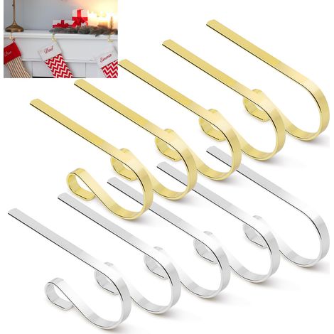 Incycall Ganci Natalizi Calze Metallo 10 Pezzi Oro Argento (1/5)