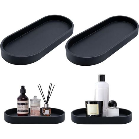 Bardusch-2 plateaux salle de bain silicone – ovales – antidérapants – lavabo, baignoire, salon (1/5)