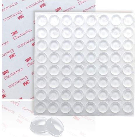 Transparente Adhésifs Butées, Antidérapant Butée Tampon Transparent Auto-adhésif Transparente Pieds Adhésifs Doux Patin Silicone Meubles en Verre Tables Artisanat Protecteurs Muraux, 64Pcs (1/5)