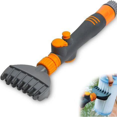 Cartouche de Filtre pour Piscine et Spa Aspirateur, Brosse de Filtre de Piscine, Outil de Nettoyage de Cartouche Filtrante, Compatible avec la Plupart des Filtres de Piscines Standard (1/5)