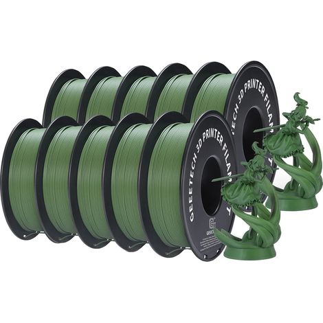 Bobina da 10 kg di filamento PLA opaco, diametro 1,75 mm, confezionata sottovuoto, disponibile in diverse colorazioni. (1/2)