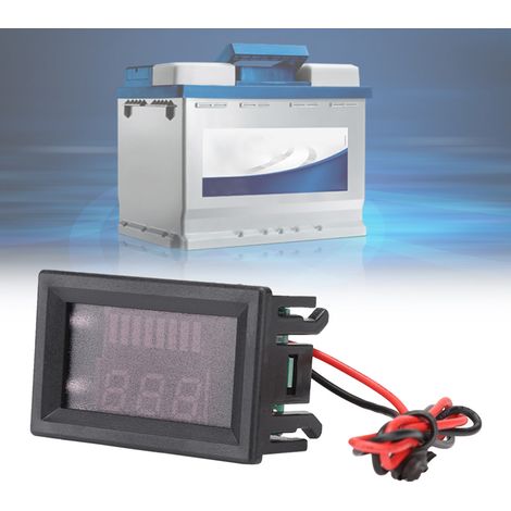 Voltmètre Numérique pour Batterie Lithium 12V-60V - Affichage LED Rouge Équipement de Mesure DC