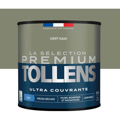 Tollens - Peinture intérieure couleurs - La Sélection Premium Mat - Ultra Couvrante - Vert Kaki 0,5 L - 6m² (1/5)