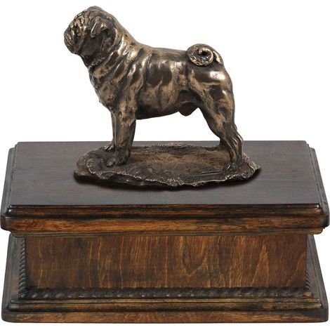 Carlin, Carlin - une urne pour les cendres de chien, une urne classique avec une statuette, une urne élégante avec un chien d'Art-Dog (1/5)