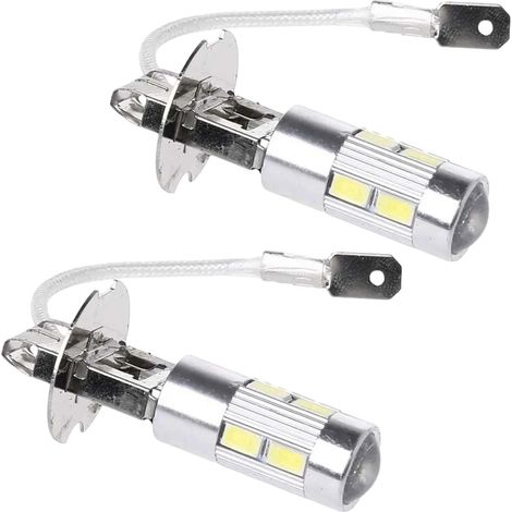 2 ampoules LED H3, 10 SMD 5630, 6000 K, 12 V, pour feux antibrouillard et DRL (1/5)