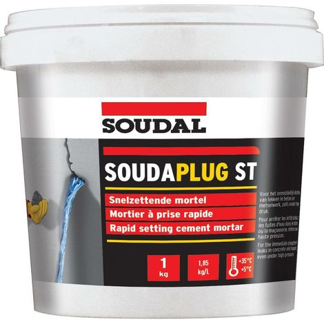 Mortero adhesivo Soudal soudaplug st impermeable fraguado rápido