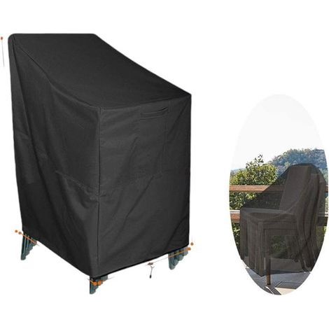 Outdoor Oxford Cloth Chair Cover - Waterproof - 420D Oxford Cloth - Suitable for Patio Stackable Chairs - Chair Protector - Suitable for Outdoor Garden Furniture Set Protection - (65x65x120(80) cm) (1/5)