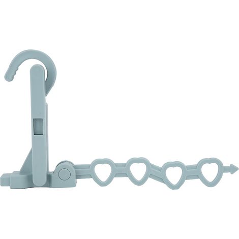 Porte-Cintres Pliable 4 Trous - Matériau PP Résistant - Rotation 90 Degrés - Pour Armoire Et Voyage - Bleu (1/5)