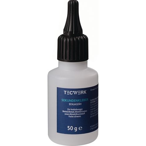 TECWERK Sekundenkleber schlagzäh 50g schwarz Flasche TECWERK