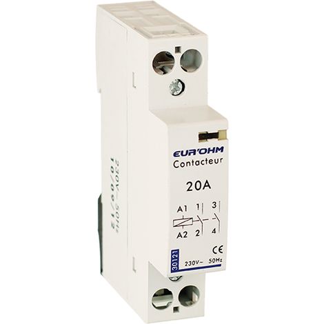 Contacteur standard 20A - IP20 2 pôles - 1 module