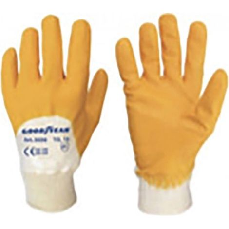 Goodyear guanti in cotone e nitrile taglia 10 colore giallo/bianco, guanti da lavoro (1/3)