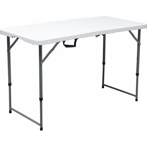 Table Pliante Rectangulaire à Pieds Réglables - Polyéthylène Résistant - Structure Acier - Dimensions 120 x 60 x 74 (1/5)