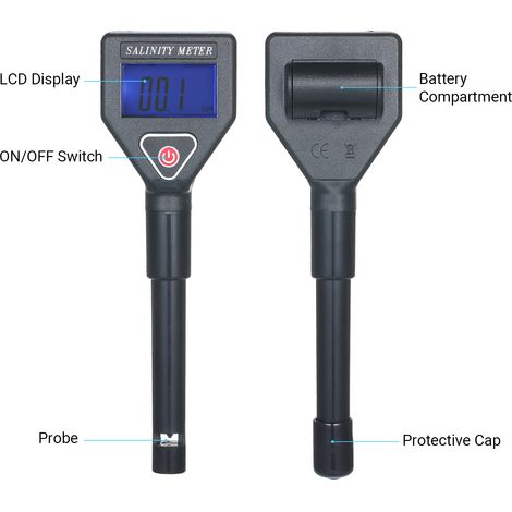 Réfractomètre de salinité pour eau de mer, salinomètre portable, salinomètre ATC, halomètre d'aquarium, jauge de sel, testeur d'eau salée (1/4)