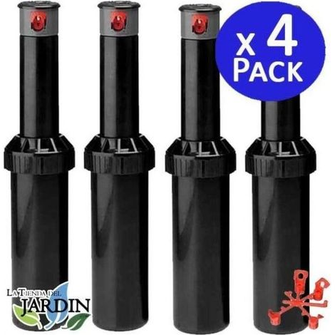 Irrigatore Interrati per Prato  Set di 4 Irrigatore da Giardino KRain Minipro 1/2''  Irrigatore a Spruzzo Emergent 5,1-9,1 m