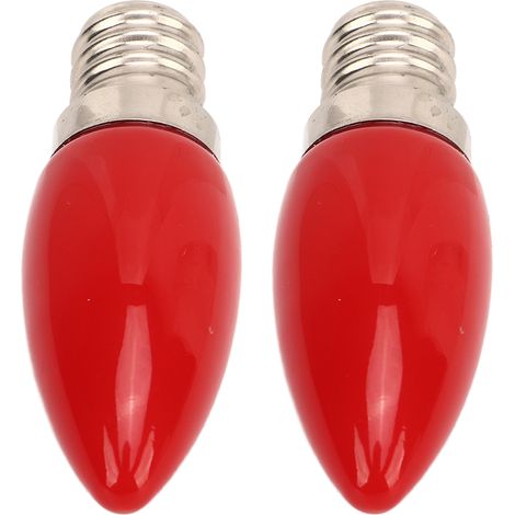 Lot de 2 ampoules E12 à 4 LED SMD2835, culot candélabre, 220 V, 1,5 W, en verre, pour lustre ou applique murale/plafonnier, rouge. (1/5)