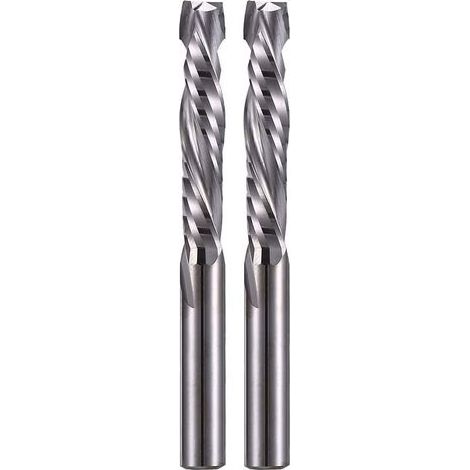 Lntyq – Lot de 2 fraises hélicoïdales de compression 6 mm – Tige 6 mm – Longueur de coupe 32 mm – Pour bois dur et acrylique – Haute précision CNC