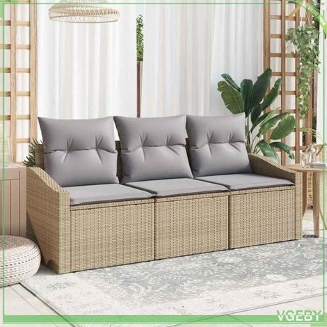 Ensemble de canapés - FAFEICY - Modulaire - Polyrotin durable - Coussins déhoussables zippés - Table réglable (1/5)