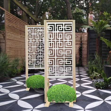 THAI - Paravent modulable - 70x190 cm - en bois et PVC - Couleur : blanc