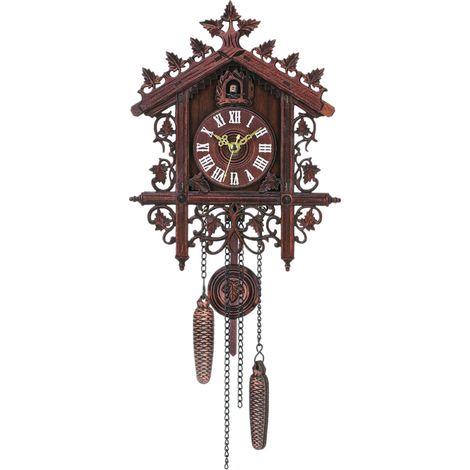 Vintage-Retro-Kuckucksuhr aus Holz, handgefertigt, für Wohnzimmer, Zuhause, Restaurant, Café, Hotel, schicker Swing-Stil.
