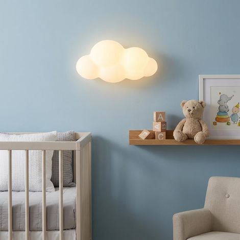 Applique Murale Enfant LED CLOUDY NUAGE 3D en Policarbonate Blanc, 12W, Lumière CCT 3000K/4000K/6000K, Lampe Décorative Moderne pour Chambre d’Enfant, Couloir et Escalier (1/5)