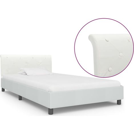 Cadre de lit Blanc Similicuir 100 x 200 cm (1/5)