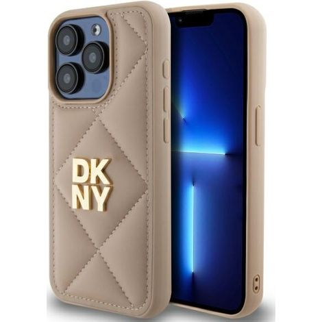 DKNY DKHCP15XPQDSLE iPhone 15 Pro Max 6.7" Beige Trapuntato Logo Stack (1/5)