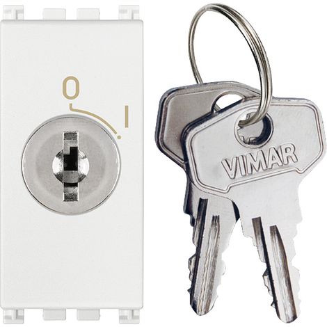 VIMAR - 19086.CU.B Pulsante 2P NO 16A +chiave unif. bianco