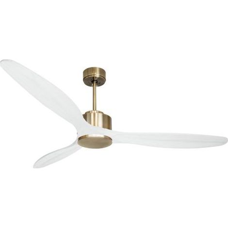 Modulo de KlassFan - Super destratificateur et ventilateur DC 166 cm Laiton pales bois blanc sans Lumière 30 à 60 m²