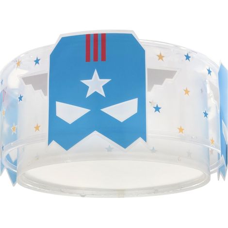 Plafonnier Enfant, Lampe de Plafond pour Chambre d’Enfant, Luminaire, Blue Hero Super-héros, 61816M, E27-2 x 15W (1/5)