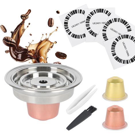 Adaptateur de dosettes de café réutilisable en acier inoxydable pour (1/5)