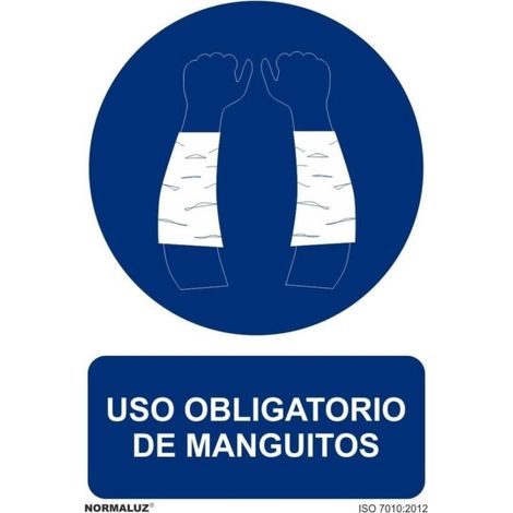 Señal de Uso Obligatorio de Manguitos SEKURECO                         210 x 300 mm                          PVC GLASSPACK 0'7 mm (1/2)