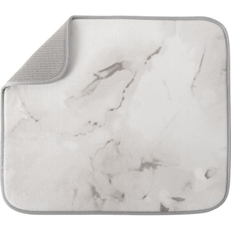 Tapis de séchage vaisselle, 40,6 x 45,7 cm, tapis absorbant en microfibre pour comptoir cuisine, ustensiles, casseroles et poêles, grand, pierre grise - 40.6 45.7 cm'Grey Stone 40.6 x 45.7 cm'-'40.6 x (1/5)
