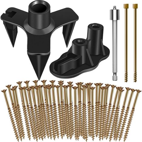 Kit de réparation silencieuse pour plancher en bois avec fixations pour planchers composites, comprenant 50 vis et un total de 55 pièces (1/5)