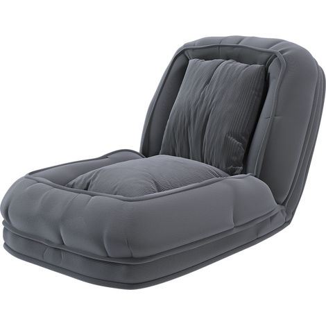 Sofá cama plegable ergonómico gris 5 posiciones 90°-180° con 2 cojines (1/5)