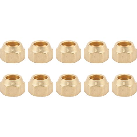 10 écrous flare 5/8 pouce laiton renforcé – Raccords tuyau cuivre climatisation, connexion (1/5)