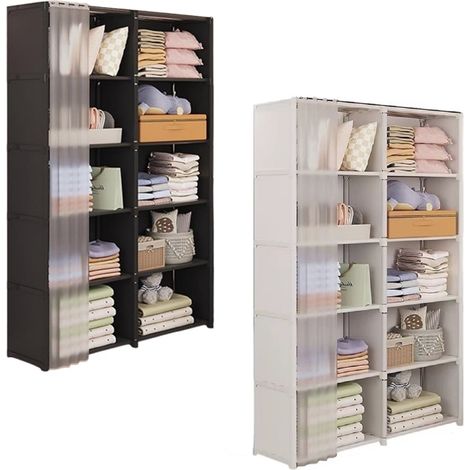 TrAdE Shop Traesio - Armadio Guardaroba Verticale Salvaspazio Portatile Organizer Vestiti Portaoggetti Copertura -