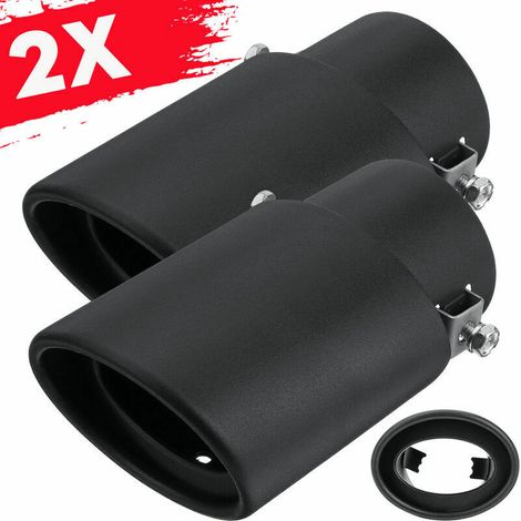 embouts d'échappement universels de 63 mm pour voiture, en acier inoxydable noir