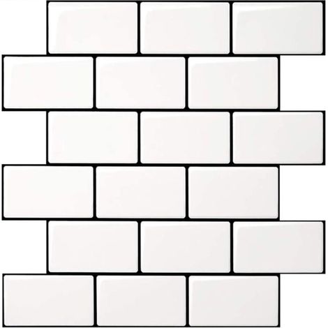 Carrelage adhésif mural pour salle de bain, épaisseur renforcée, résistant à l'humidité, installation simple, revêtement mural décoratif pour salle de bain et cuisine (1/4)