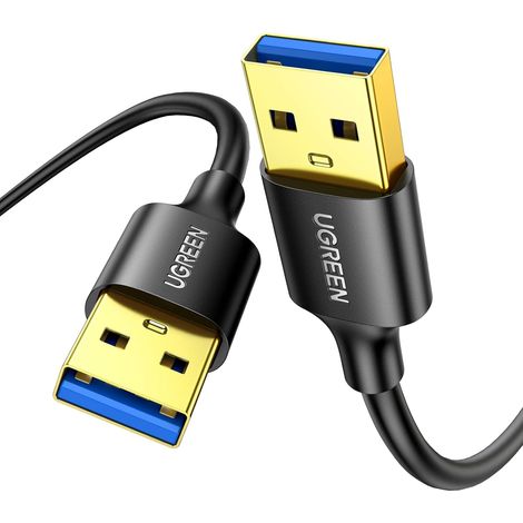 1M Data Câble USB 3.0 Type A Mâle vers Male SuperSpeed, pour Disque Dur Boîtier Externe, DVD, Refroidisseur PC Portable et Lecteur Blu Ray (1/5)