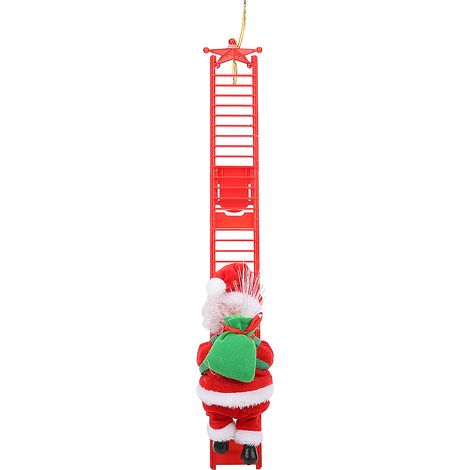 Échelle électrique Père Noël, décoration pour la maison, ornements pour sapin de Noël, cadeau, échelle simple rouge (style de sac cadeau aléatoire) (1/5)