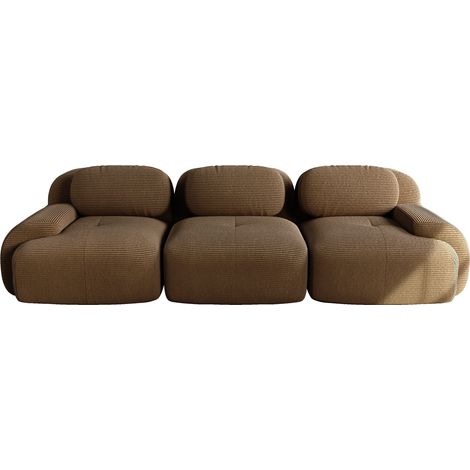 Divano modulare a 3 posti in corduroy premium marrone MODENUIT (1/5)