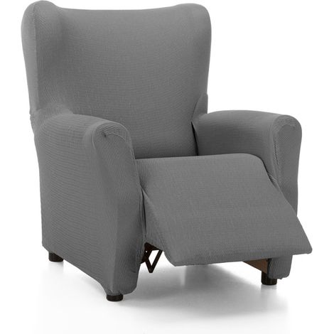 Housse de Fauteuil de Relaxation matelassée Ultra ajustée Housse de Fauteuil de Relaxation Extensible en Couleur Gris fabriquée en Espagne (1/4)