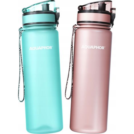 2 flaconi filtro Aquaphor City da 0,5 litri, rosa e menta