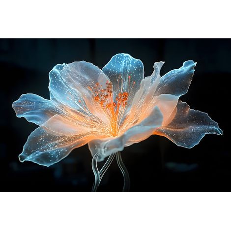 Tableau sur toile fleur illuminée 30x45 cm - Impression sur Toile Murale Décorative - Image imprimée en HD sur Toile - Toile sur Châssis en Bois FSC - Fabriqué en France (1/5)