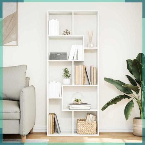 858075 étagère séparatrice de pièce blanc 67x25x161,5 cm (1/5)