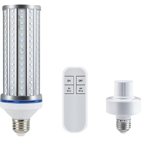Ampoule LED E27 Maïs 60W 6000 Lumens avec Télécommande Intelligente, Lumière du Jour 6000K, Équivalent 500W, Aluminium, Intérieur Extérieur (1/5)
