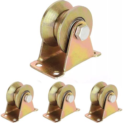 4 Pièces Poulies, Roulette de Levage, Levage Poulie Folle, Poulie de Poulie de Levage, Poulies de Levage à Poulie, Roue à Rouleaux à Rainure en V, pour Corde à Linge, Portails Roulants, Poulie (1/5)
