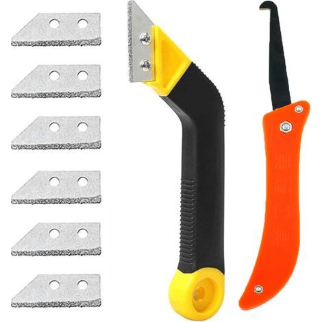Grattoir à Joints, Lot de 8 Grattoirs Joints Carrelage avec, Grattoir Rasoir Nettoyage pour Carrelage, Grattoir a Dejointer Carrelage (1/5)