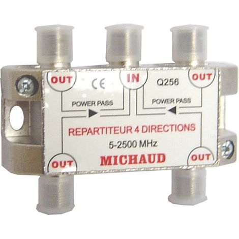 Répartiteur TV comprenant 1 entrée et 4 sorties MICHAUD Q256 (1/3)